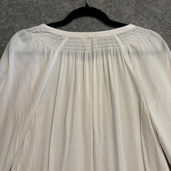 Lilly Pulitzer Blouse Womens Small Ivory Long Sleeve Boho Top Shirt - Picture 7 of 14